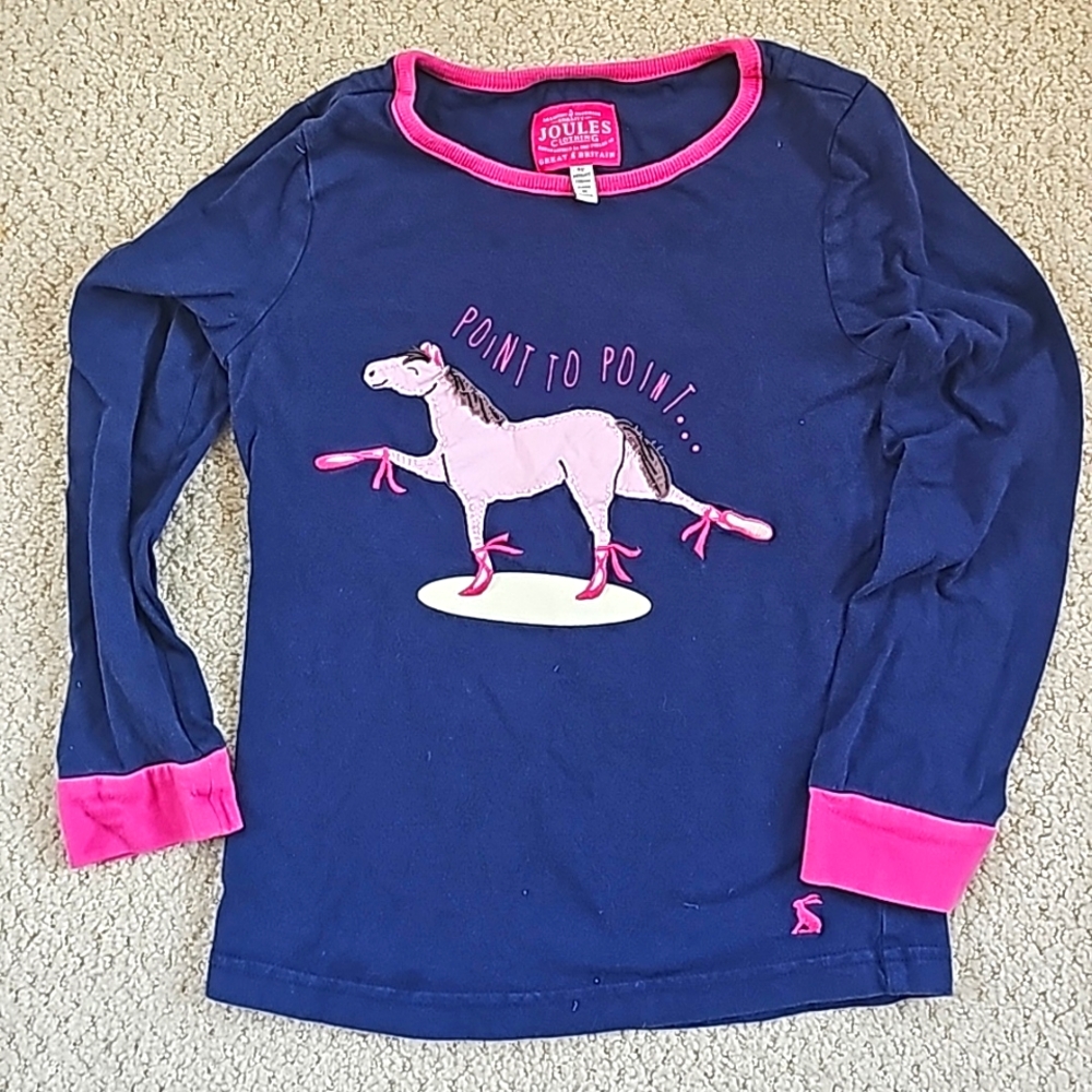 Joules Long sleeved Point to Point horse shirt for Girls size 6